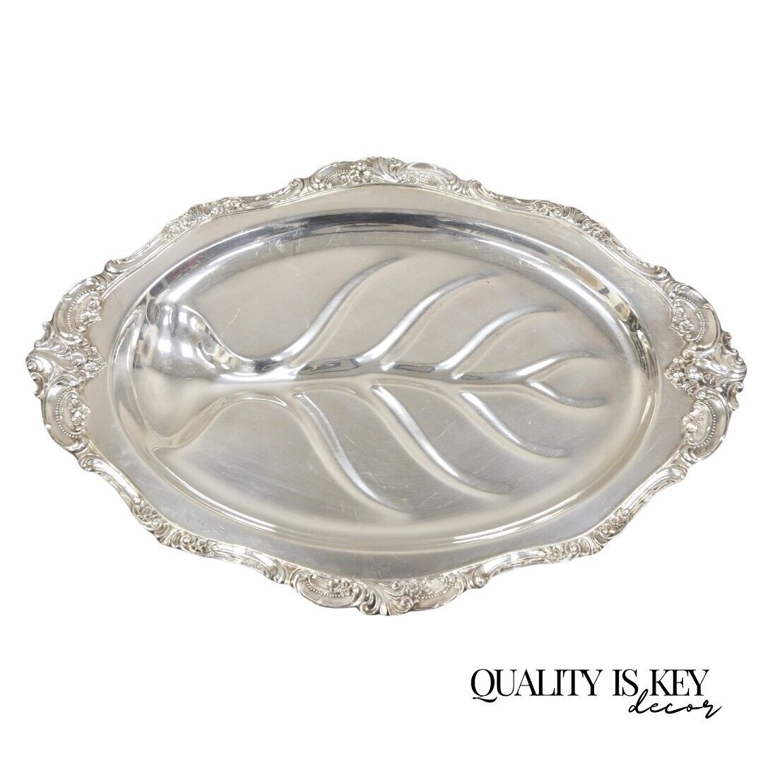 Baroque by Wallace 259 Silver Plated Meat Cutlery Serving Platter Tray