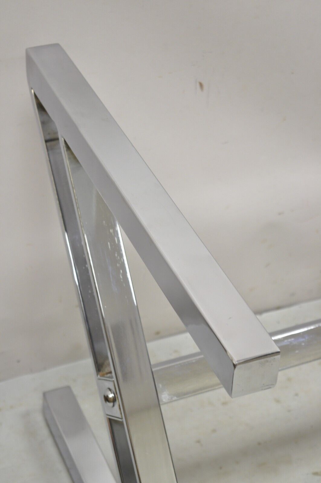 Mid Century Modern Chrome Frame Z Shaped Metal Desk Dining Table Base