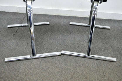 Stendig Mid Century Modern Sculptural Chrome Stacking Side Chairs - Set of 8