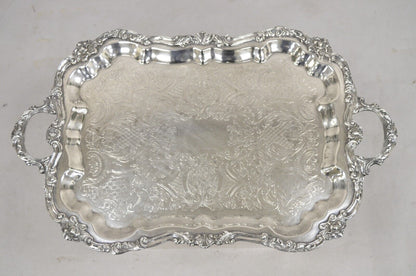 Vintage Sheridan Victorian Scalloped Silver Plated Serving Platter Tray