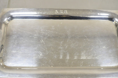 Vtg Wallace "Alden" Silver Plated Small Modern Trinket Dish Tray "ARH" Monogram