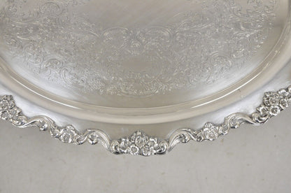 EPCA Poole Silver Co 400 Lancaster Rose Large Silver Plated Serving Platter Tray