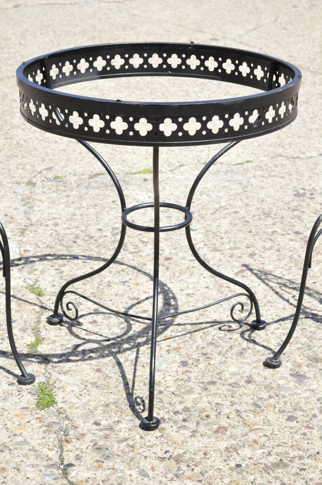 Vintage Salterini Style Wrought Iron Small Garden Patio Bistro Dining Set - 3 pc