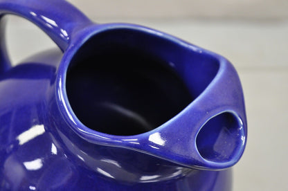 Vintage Hall Cobalt Blue Art Deco 633 Ball Form Glazed Pottery Stoneware Pitcher