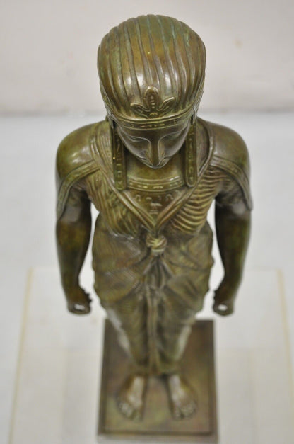 Antique French Neoclassical Egyptian Bronze Woman Figure Statue Sculpture