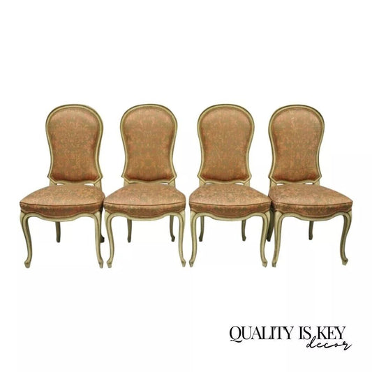 Italian Provincial French Hollywood Regency Dining Side Chairs - Set of 4