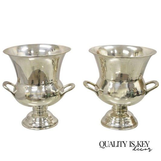 Vintage Leonard Silver Plated Trophy Cup Ice Bucket Champagne Chiller - a Pair