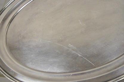 Vintage American Modern 14" Oval Silver Plated Serving Platter Tray