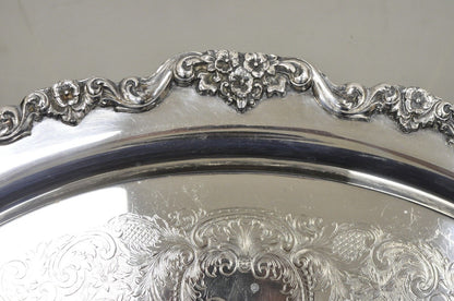 Vtg EPCA Poole Silver Co 400 Lancaster Rose Silver Plated Serving Platter Tray