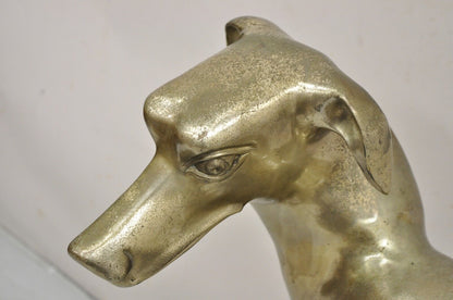 Vintage Hollywood Regency Life Size Brass Greyhound Whippet Dog Statue Sculpture