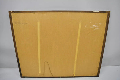 Lane Mid Century Modern Geometric Wood Block Brutalist Double Wall Mirror