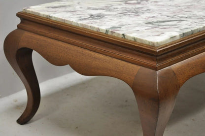 Vintage Hollywood Regency Georgian Mahogany Saber Leg Marble Top Coffee Table