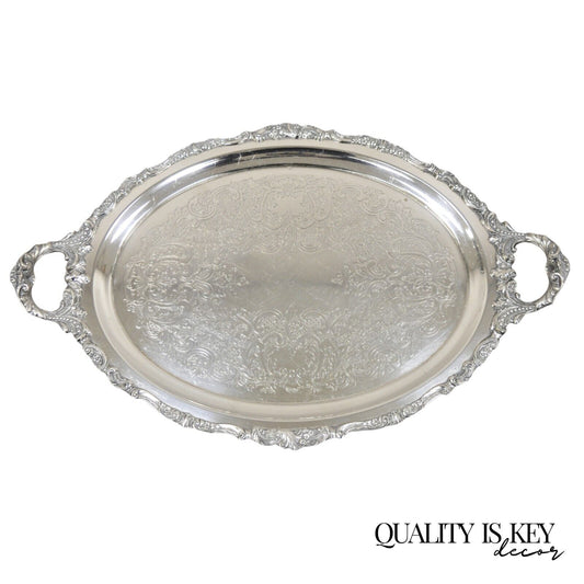 Vintage Baroque by Wallace 294 Oval Silver Plated Serving Platter Tray