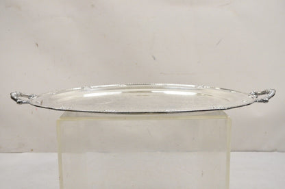 Vintage Wallace Rose Point Victorian Silver Plated Oval Serving Platter Tray