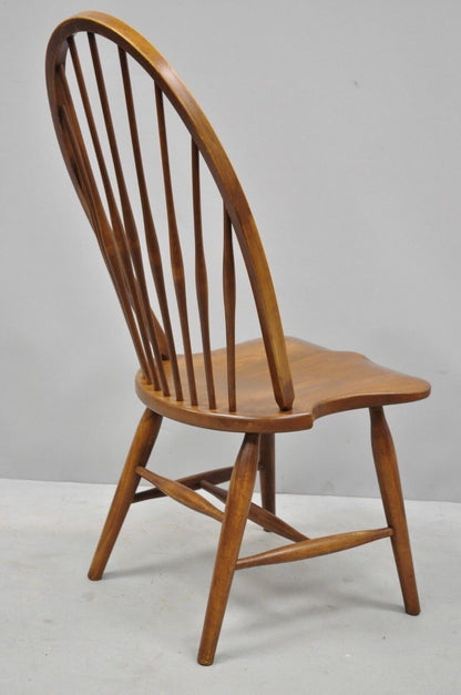 Vintage Maple Wood Fan Back Colonial Windsor Dining Side Chair Made in Slovenia