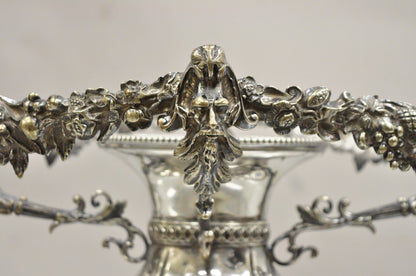 Antique French Victorian Silver Plated Figural Centerpiece Bowl Pedestal Base