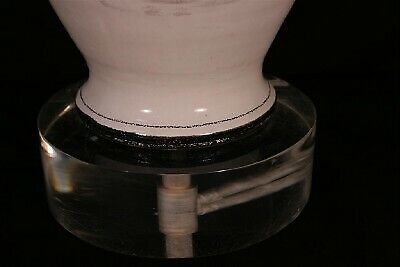 Vintage Italian Oriental Asian Pottery Lamp Lucite Base Mid Century Modern