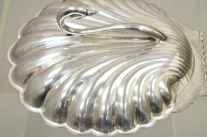 Leonard Silverplate Clam Shell Form Silver Plated Hinged Warmer with Swan Handle