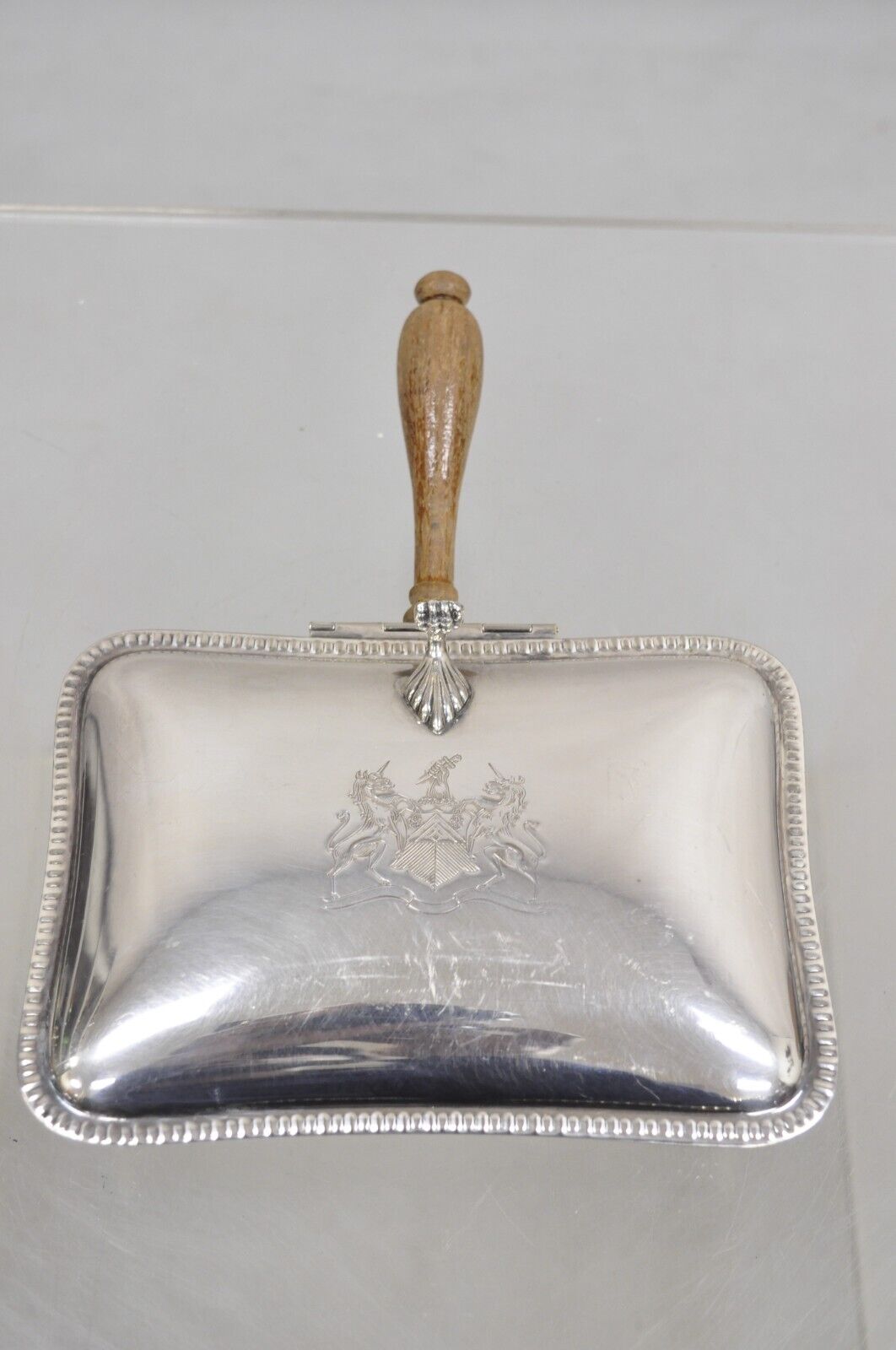 Vintage English Victorian Silver Plated Silent Butler Crumb Catcher