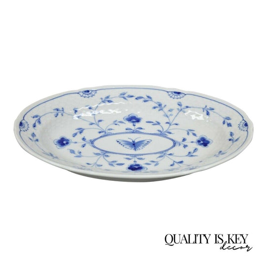 10" Oval Serving Platter 18 Bing and Grondahl B&G Kjøbenhavn Butterfly Lace Blue