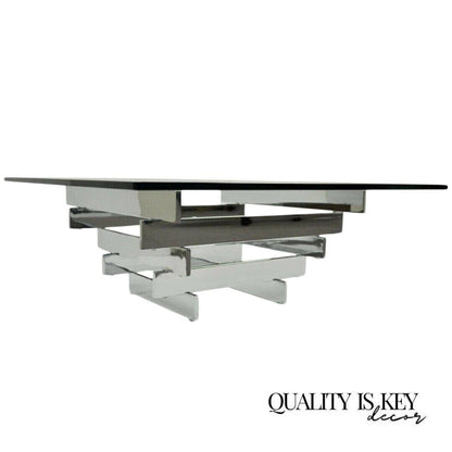 Mid Century Modern Chrome Plated Steel Stacked Coffee Table Paul Mayen Habitat