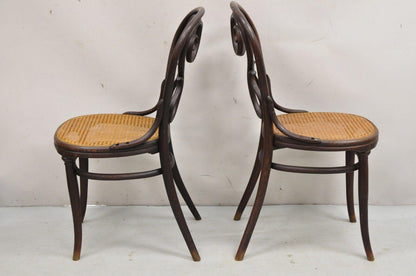 Antique Michael Thonet #4 Bentwood & Cane Cafe Daum Bistro Dining Chair - a Pair