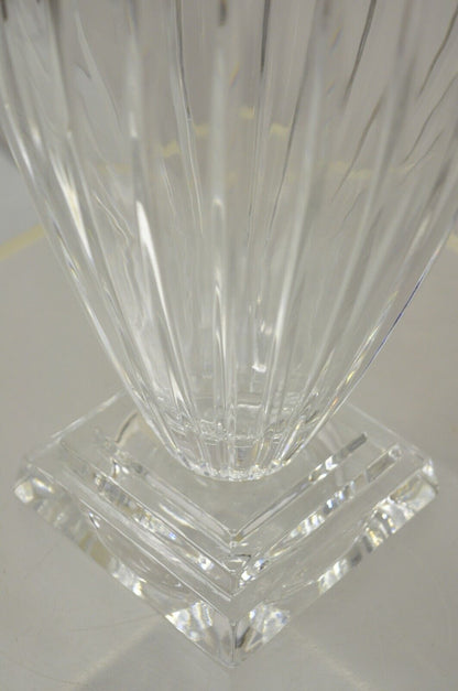 Vintage Lead Crystal Glass 12" Fluted Flower Vase Poland