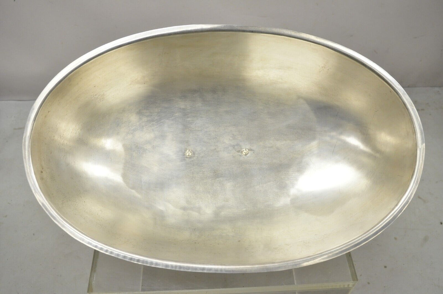 Large Vintage Oval Modern 22" Silver Plated Food Serving Dish Dome Cover