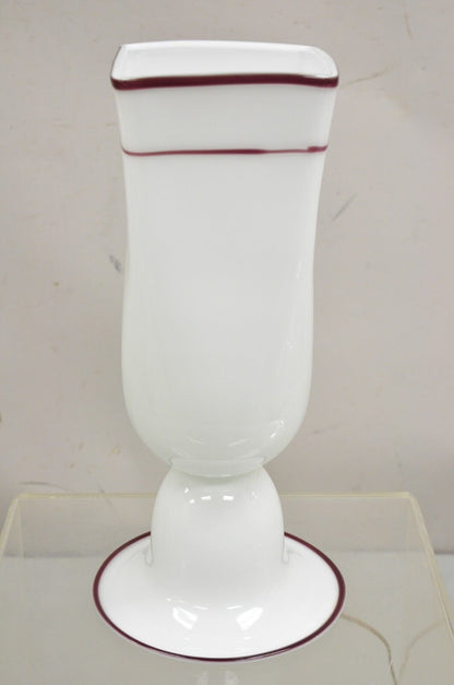 Vintage Murano Art Glass Mid Century Italian Modern White Tulip Table Lamp