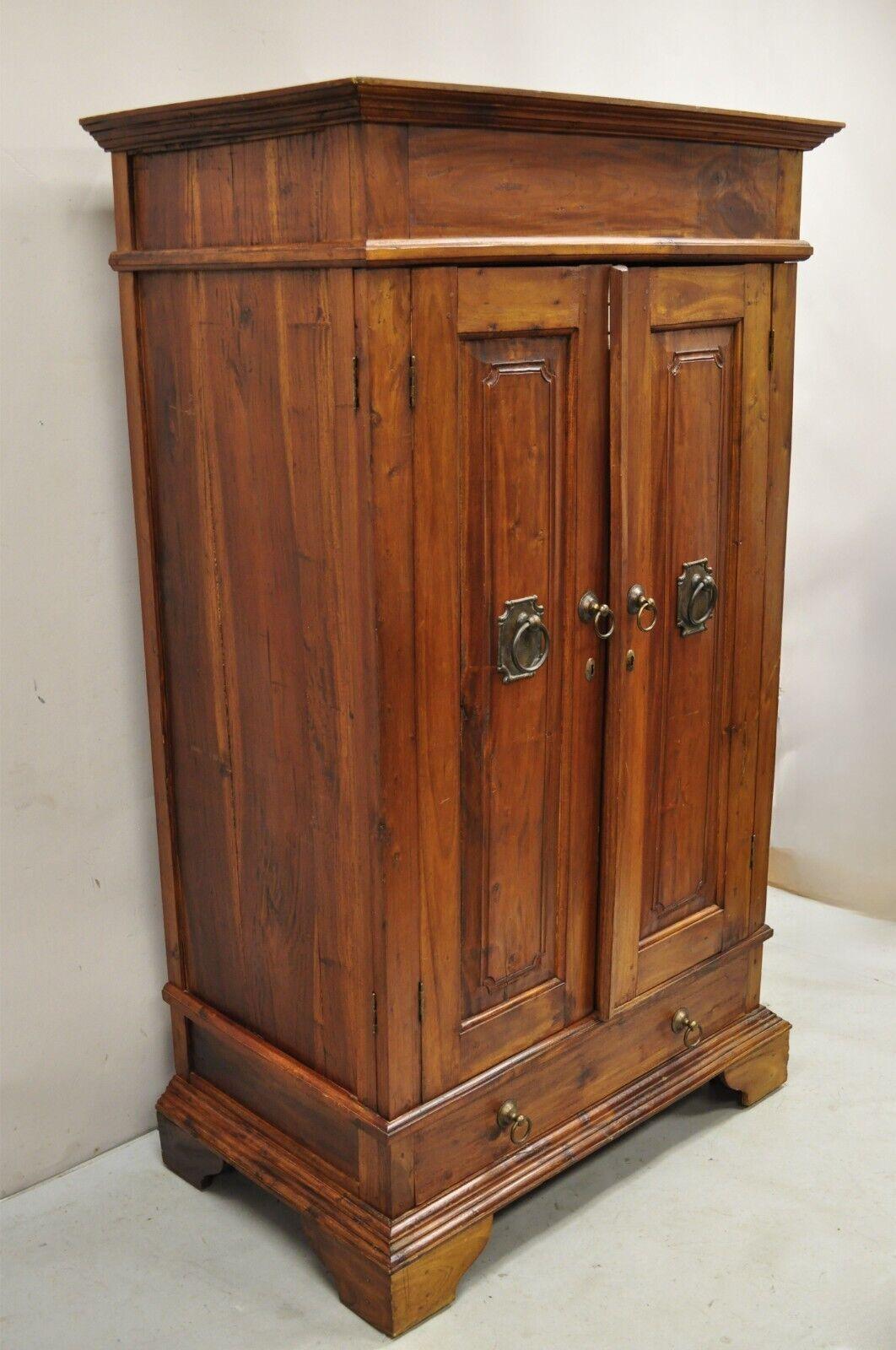 Continental Teak Wood Armoire Wardrobe Cabinet with Drawer