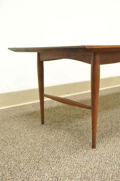 Vintage Mid Century Danish Modern Walnut 60" Long Sleek Coffee Table