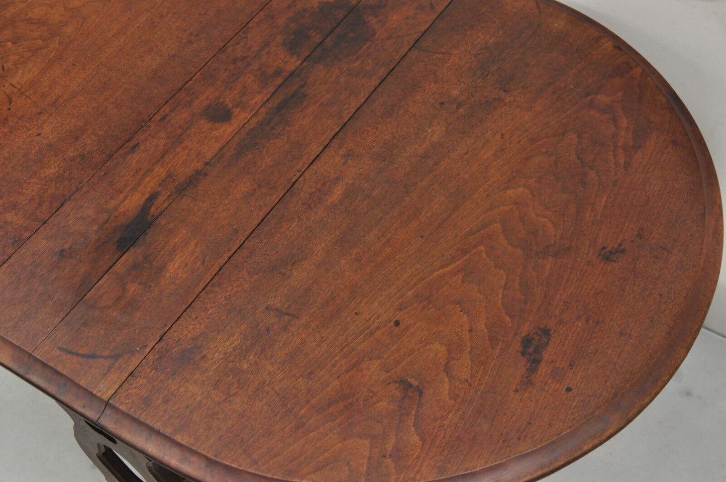 Victorian Walnut Narrow Dropleaf Gateleg Small Oval Breakfast Dining Table