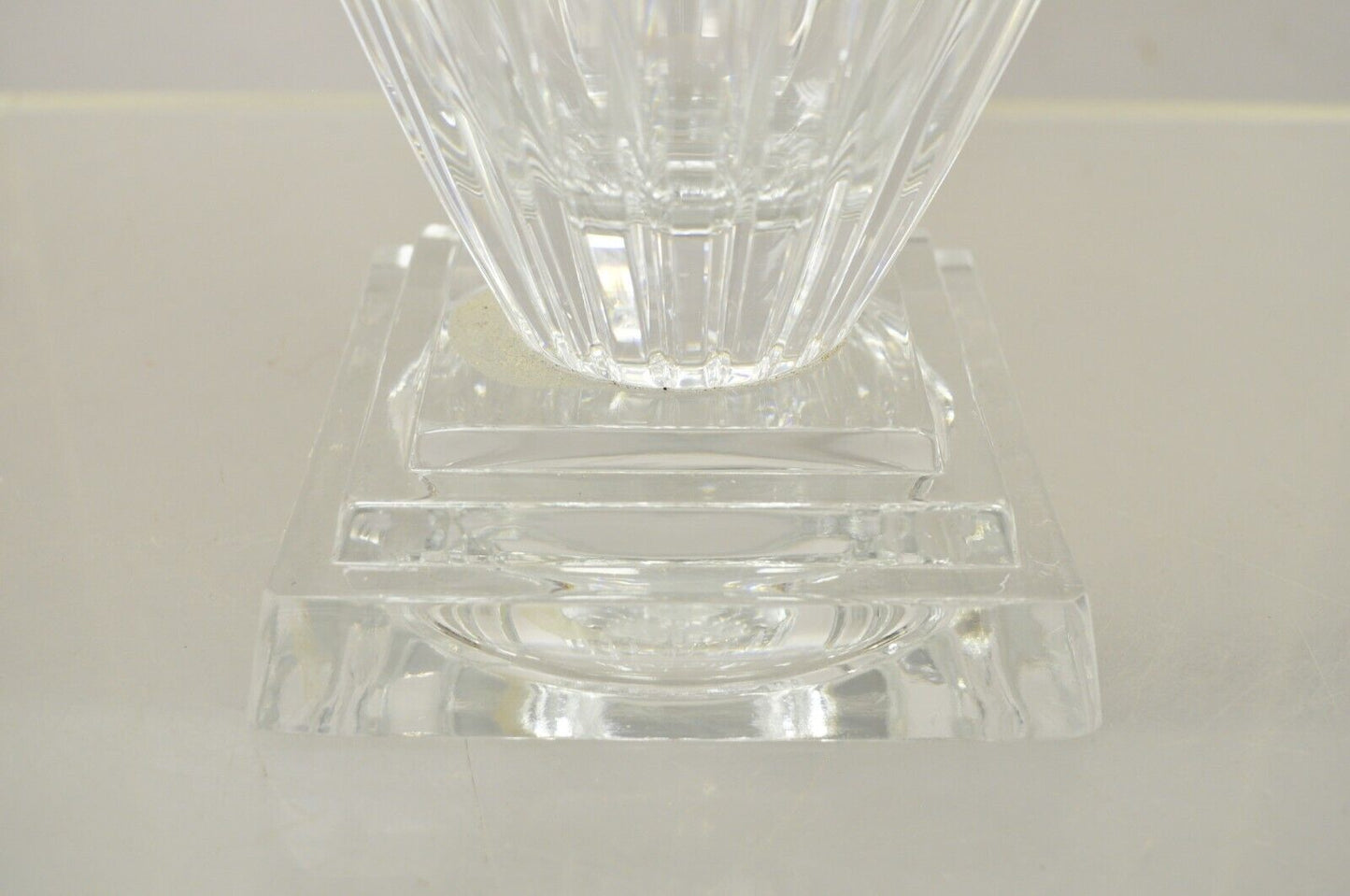 Vintage Lead Crystal Glass 12" Fluted Flower Vase Poland