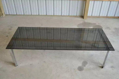 Mid Century Modern Chrome and Smoked Glass Coffee Table after Milo Baughman