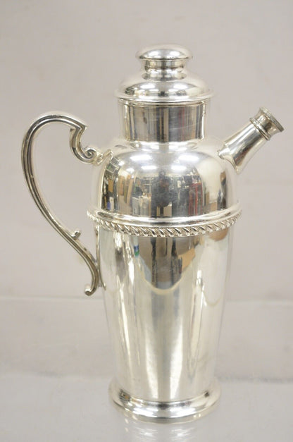 Vintage Art Deco English Victorian Silver Plated Cocktail Martini Shaker Pitcher