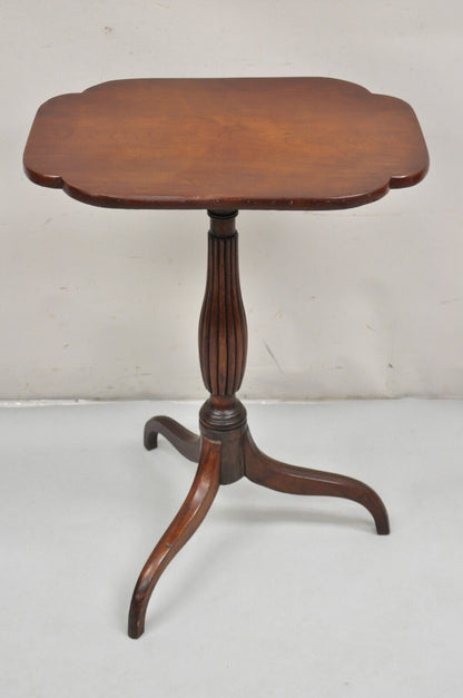 Antique Sheraton Style Mahogany Tilt Top Tea Table Candle Stand