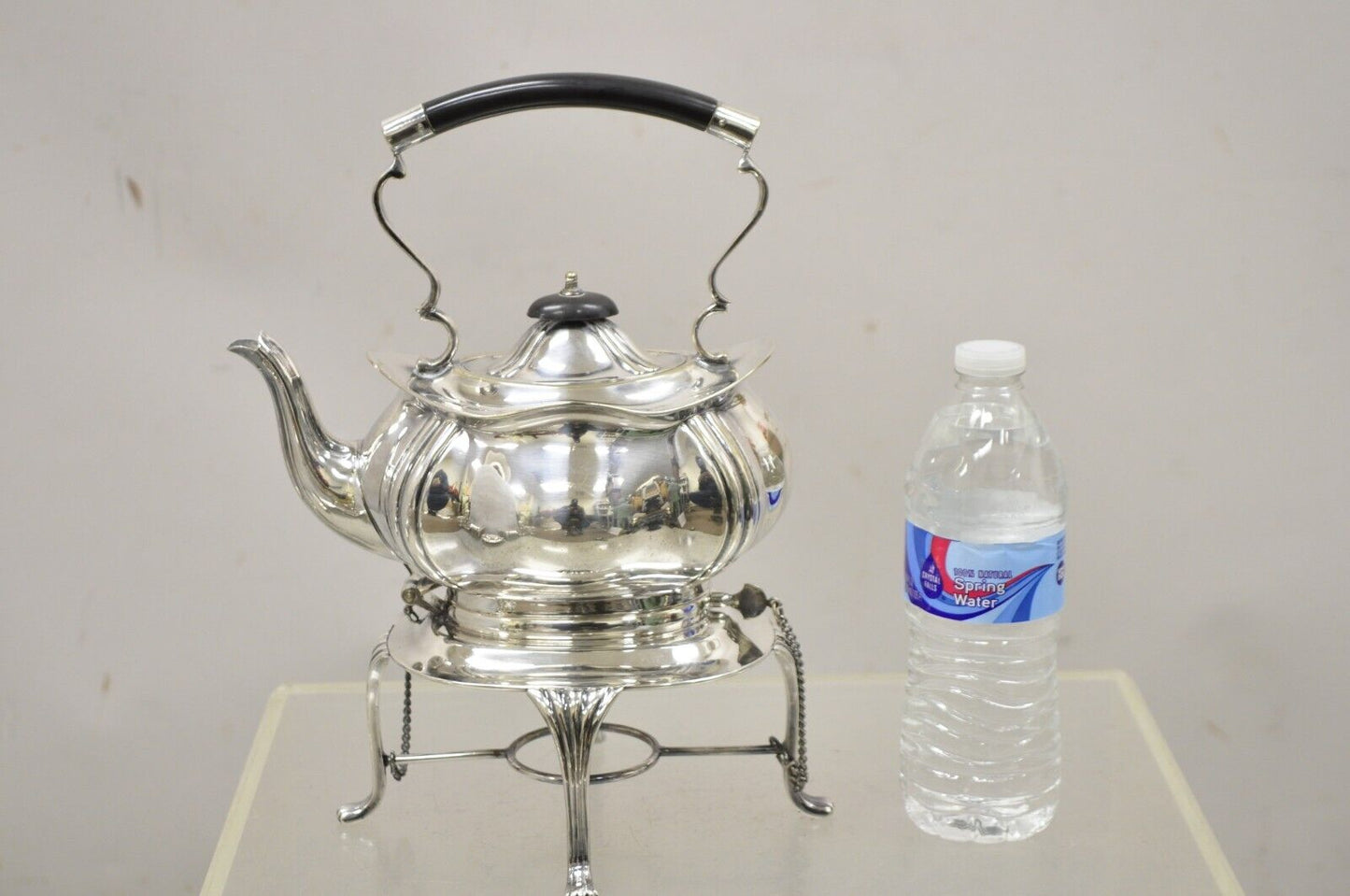 Buckingshire Sheffield England Silver Plated Victorian Tip Kettle and Stand