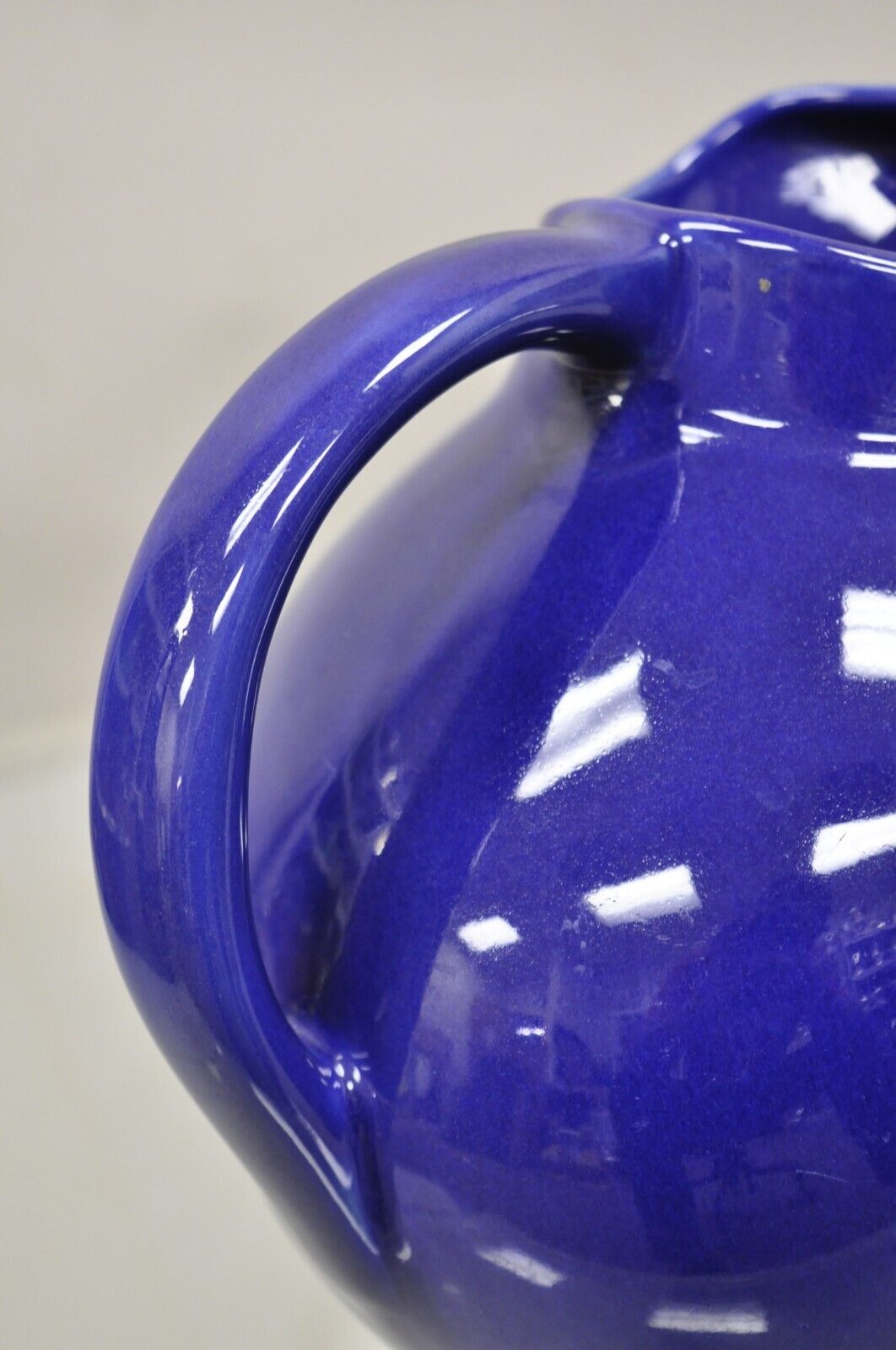 Vintage Hall Cobalt Blue Art Deco 633 Ball Form Glazed Pottery Stoneware Pitcher