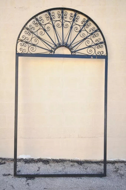 Vintage Wrought Iron Arch Top 8' Full Length Floor Mirror Frame Garden Element B