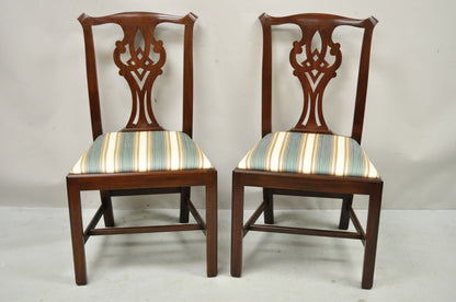 Henkel Harris Solid Mahogany Georgian Chippendale Style Dining Chairs - Set of 6