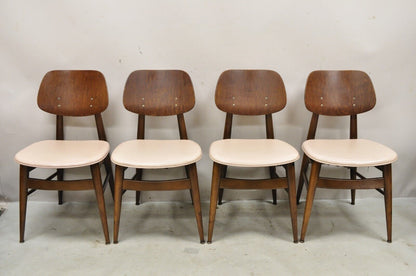 Vintage Thonet Mid Century Modern Bentwood Walnut Dining Chairs - Set of 4