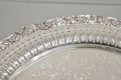 Vintage English Victorian Reticulated Pierced Gallery 12.5" Round Platter Tray