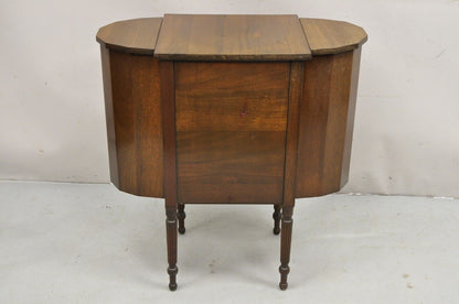 Vintage Martha Washington Colonial Mahogany Sewing Stand Side Table Cabinet