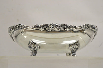 Vintage Wallace 214 Victorian Style Silver Plated Oval Footed Fruit Bowl