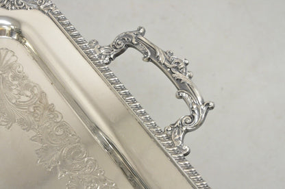 Vintage English Victorian Silver on Copper Silver Plated Serving Platter Tray