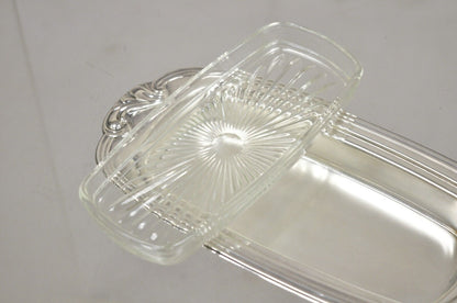 Vintage Oneida Silver Plated Covered Butter Dish With Glass Liner