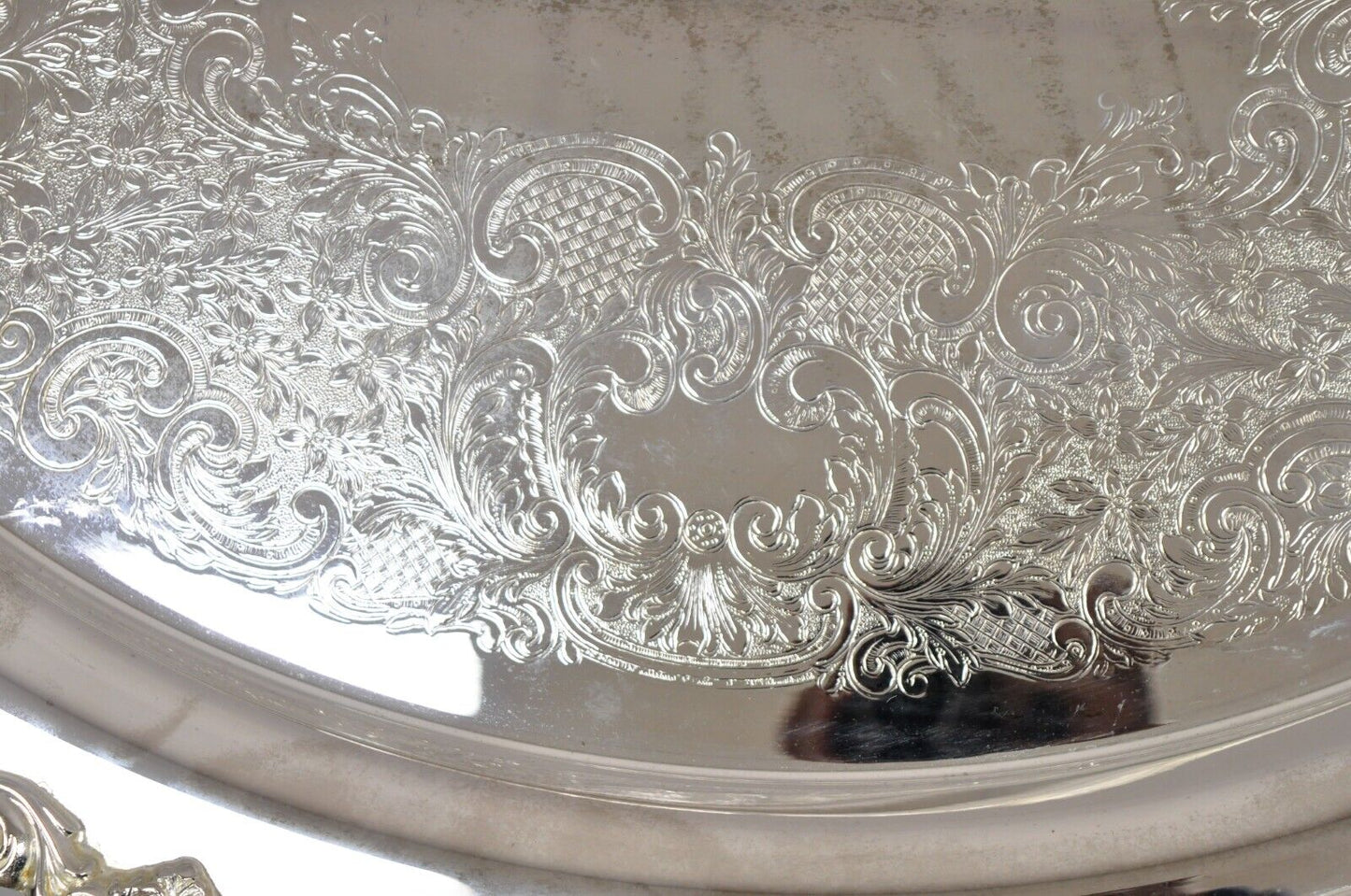 Vintage Towle Large Ornate Victorian Oval Silver Plated Serving Platter Tray