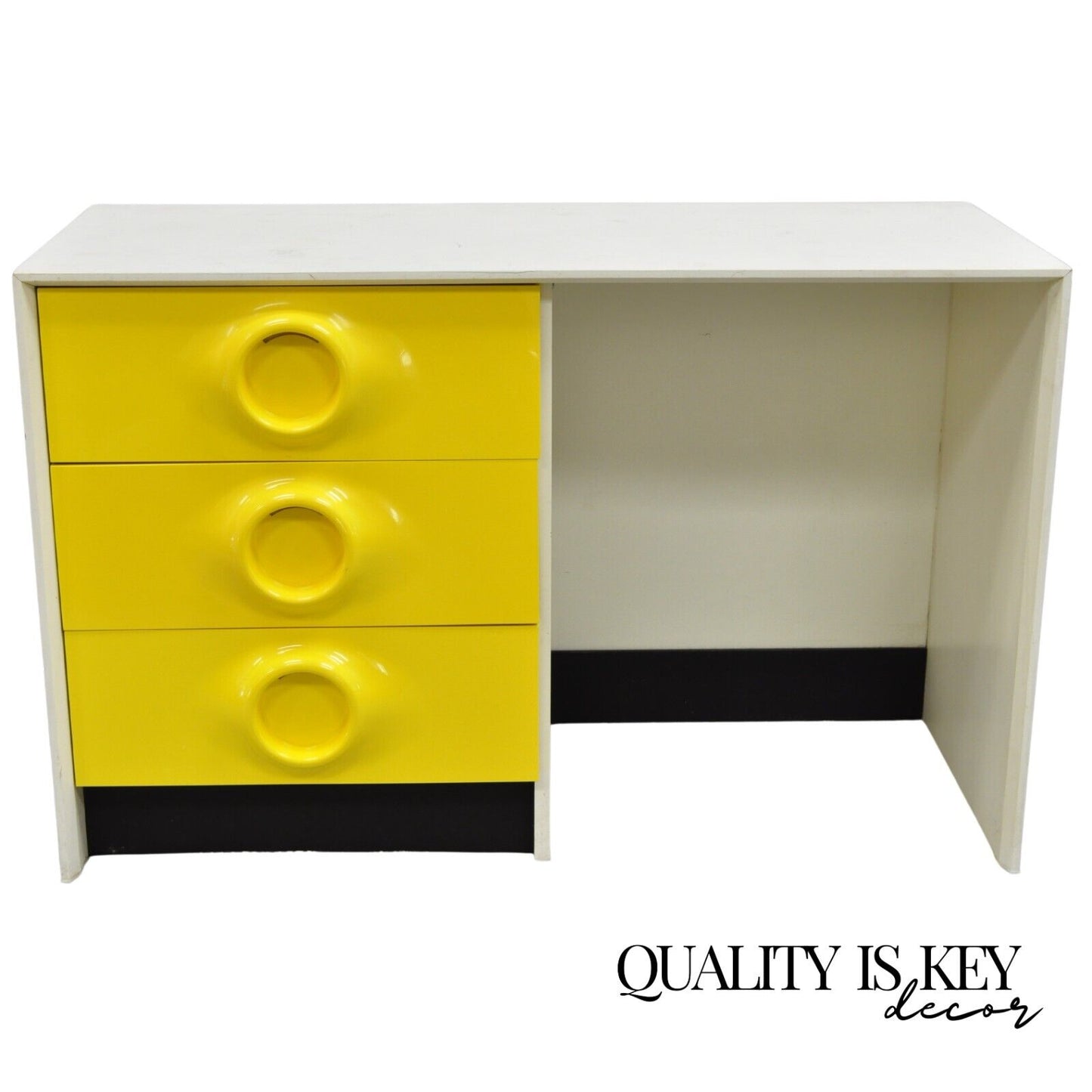 Vintage Broyhill Premier Yellow Molded Plastic Space Age Joe Colombo Style Desk
