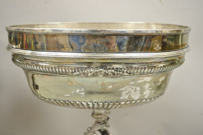 French Rococo Style Silver Plated Cherub Dome Centerpiece Fruit Bowls - a Pair