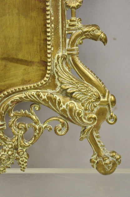 Vintage French Regency Style Cast Brass Bronze Figural Eagle Picture Frame